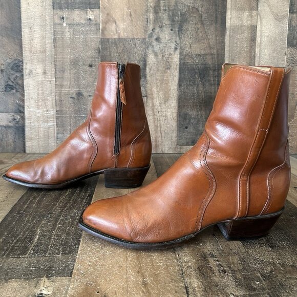 Lucchese Classics Handmade F5073 Side Zip French Toe Cowboy Boots Mens 10.5 EE - Picture 10 of 12